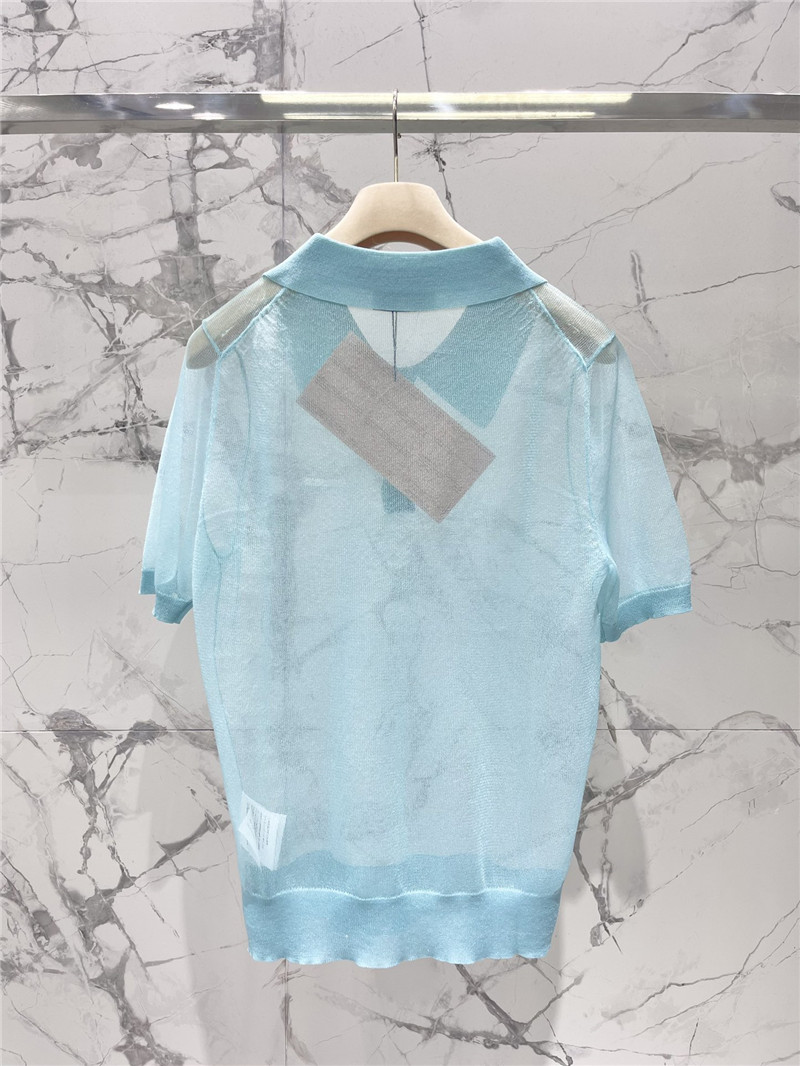 M1um1u polo see-through short sleeves replica clothing sites