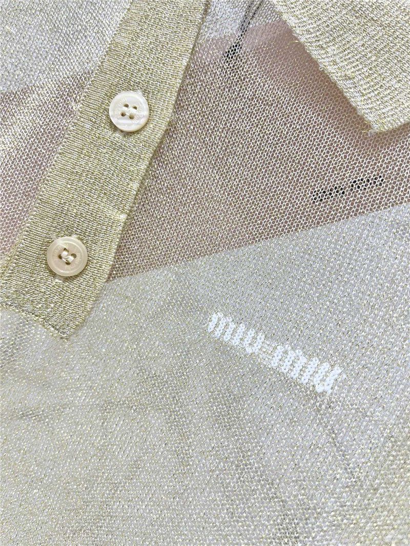 M1um1u polo see-through short sleeves replica clothing sites