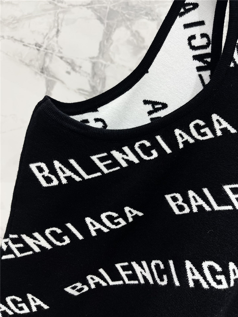 Ba1en*iaga all over the body letter jacquard vest replicas clothes