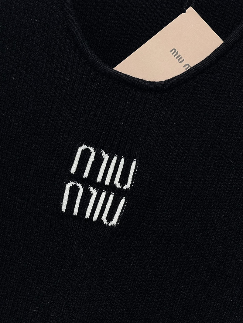M1um1u letter jacquard design ribbed vest replica d&g clothing