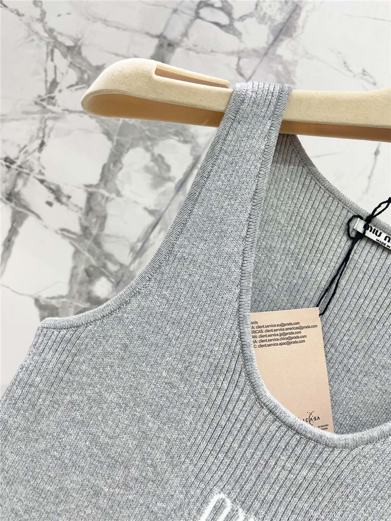 M1um1u letter jacquard design ribbed vest replica d&g clothing