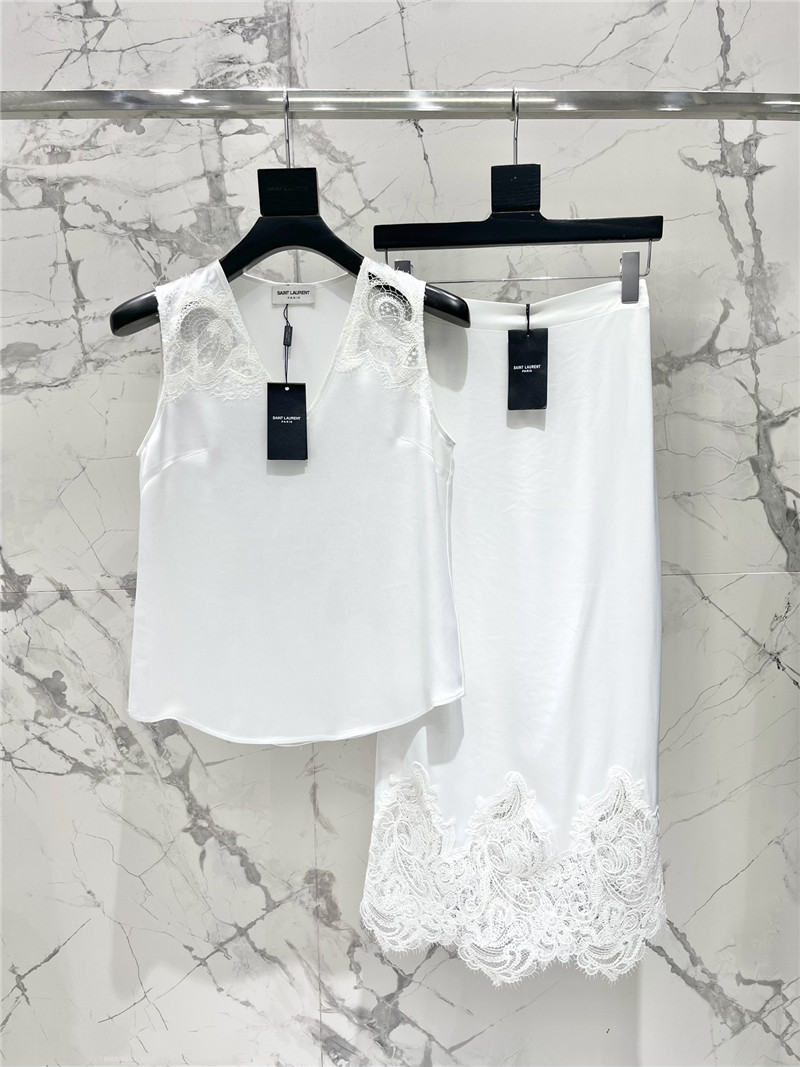 Y51 high waist stitching lace embroidery slit skirt replicas clothes