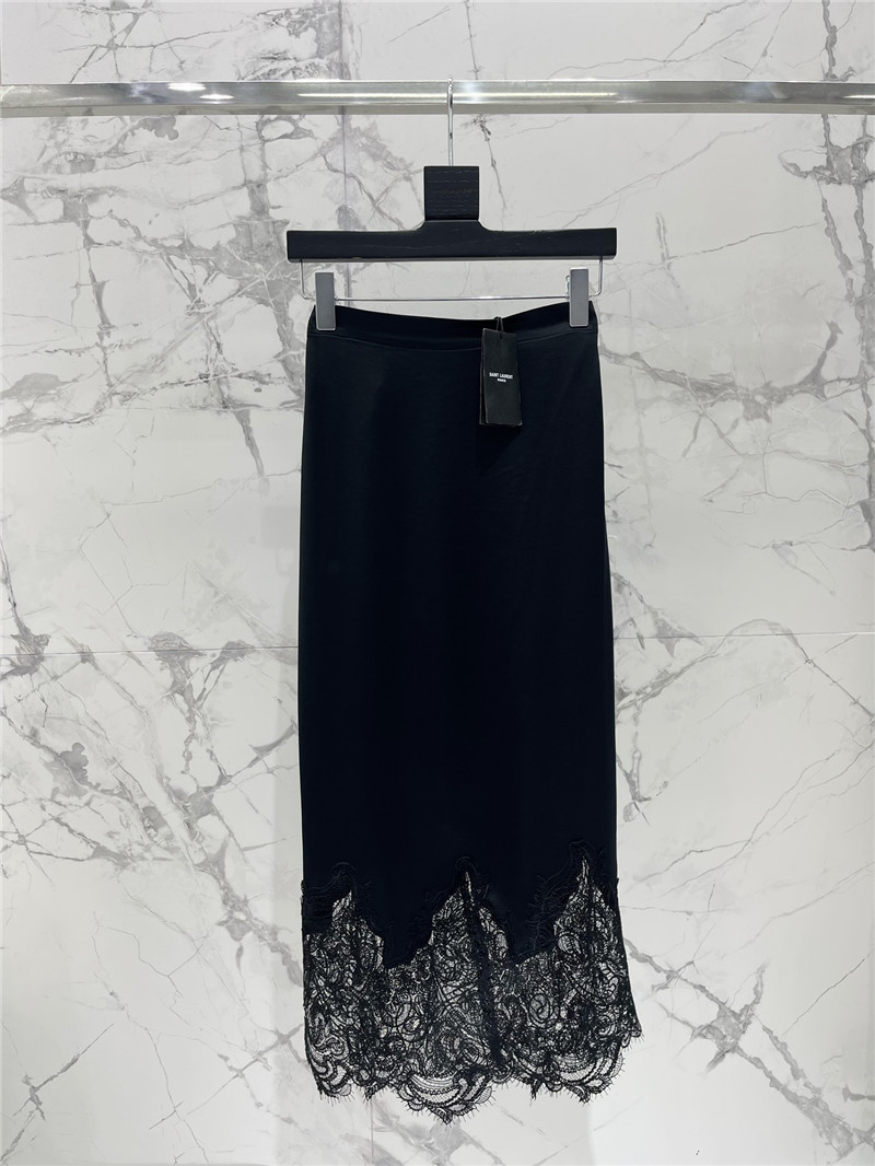 Y51 high waist stitching lace embroidery slit skirt replicas clothes