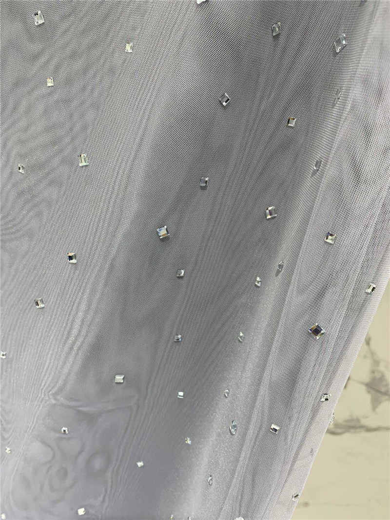 Pra*a mesh rhinestone skirt replica d&g clothing