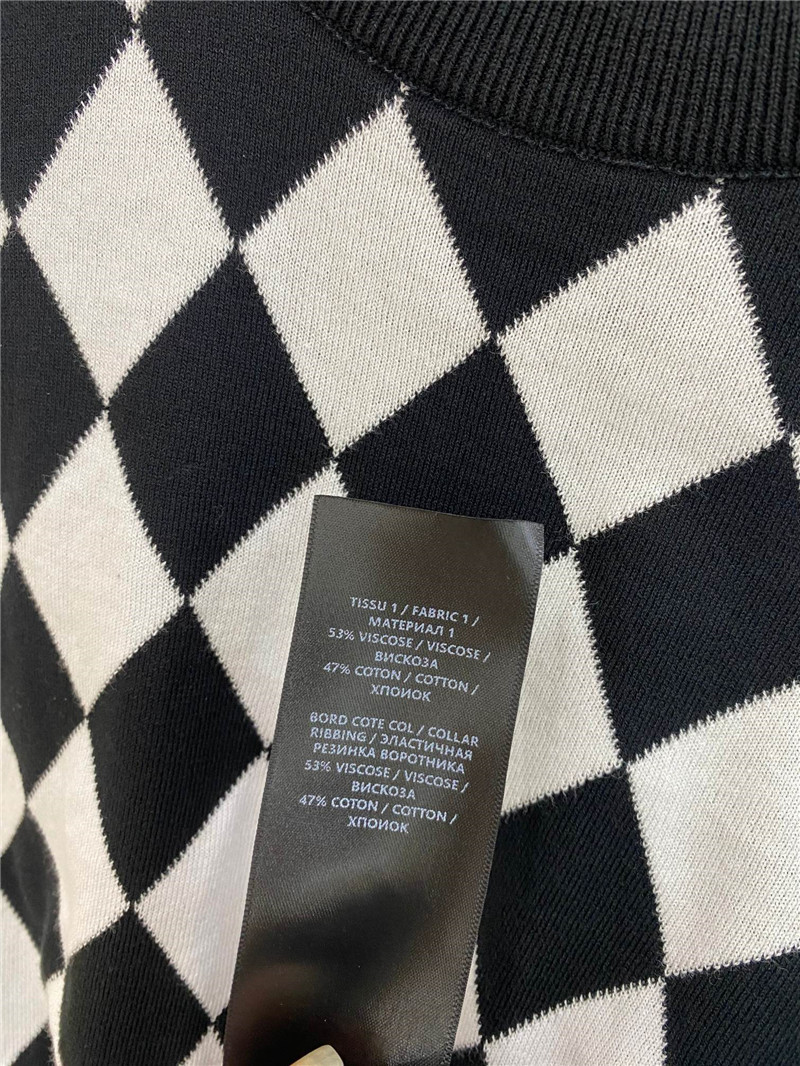 Balmain plaid knitted short-sleeved replicas clothes