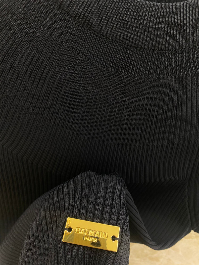 Balmain pleated knit short-sleeved mini top replica clothes