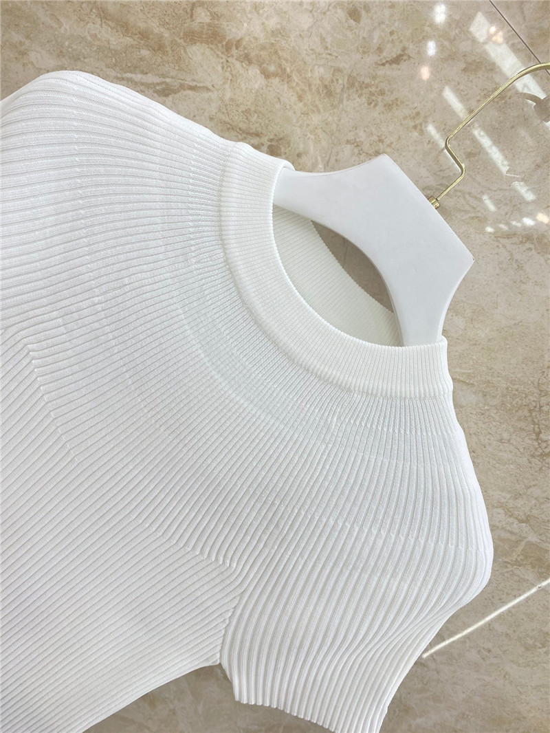 Balmain pleated knit short-sleeved mini top replica clothes