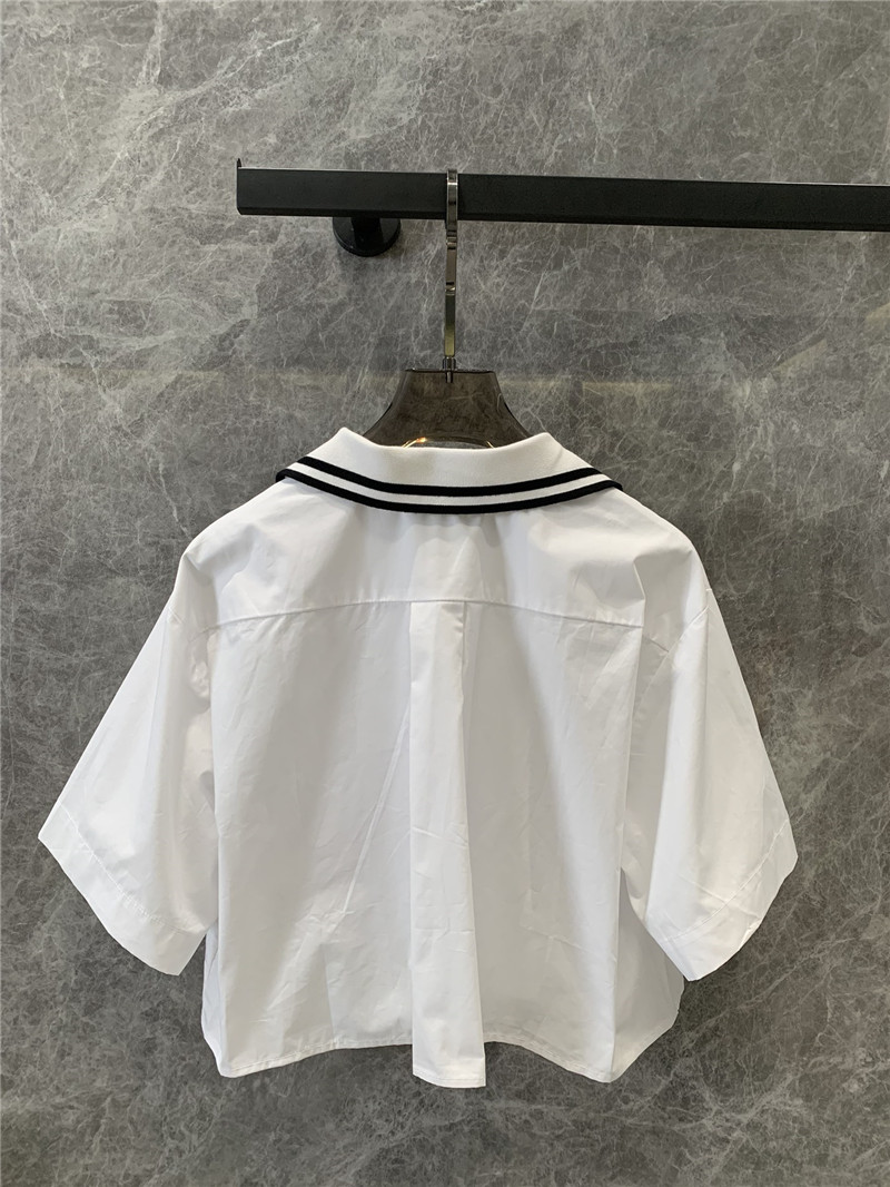 M1um1u preppy style white shirt replica d&g clothing