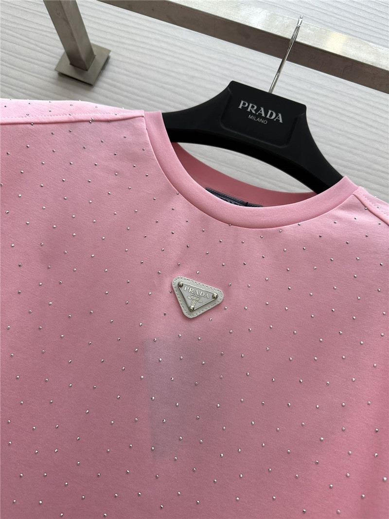Pra*a starry rhinestone top replica clothes