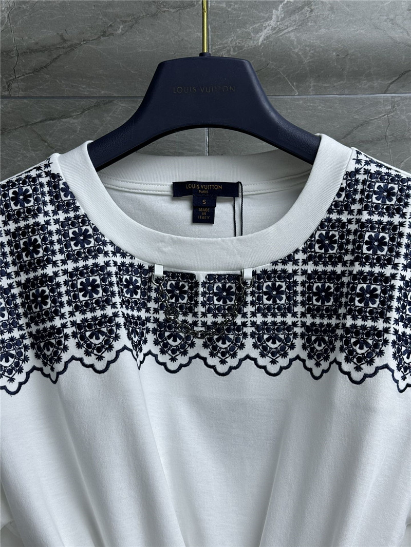 M1um1u floral embroidered cropped t-shirt replica clothing
