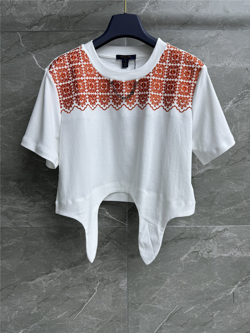 l0vis Vvtt0n floral lace embroidery t-shirt