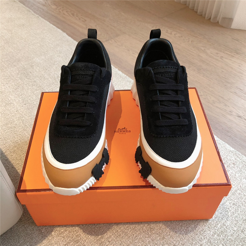 H**me5 tan leather bouncing sneakers