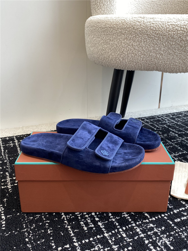 L0r0 P1ana waikiki blue velcro strap sandals