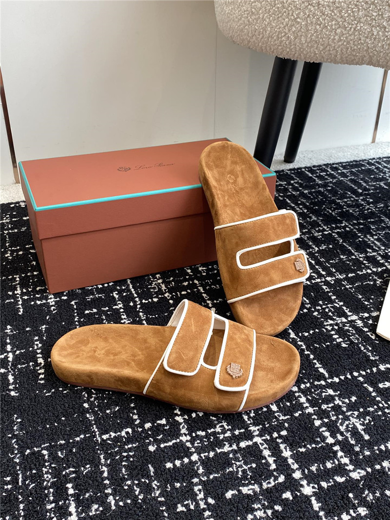 L0r0 P1ana waikiki brown velcro strap sandals
