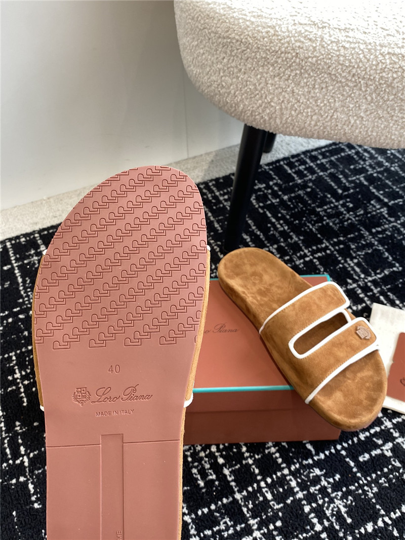 L0r0 P1ana waikiki brown velcro strap sandals