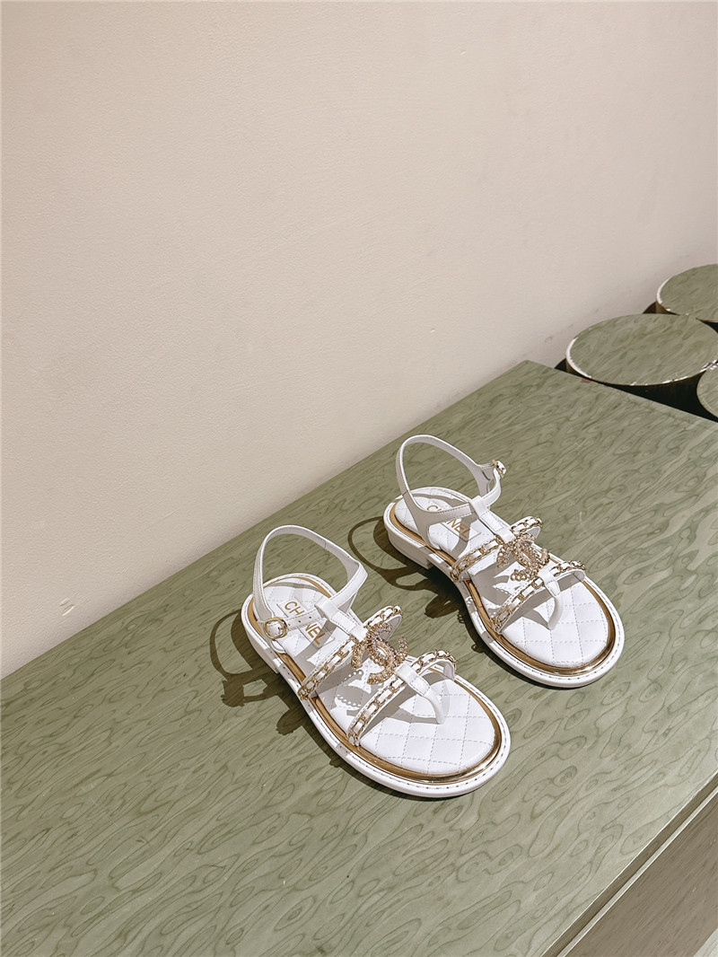 Ch**el white flip flops flat sandals