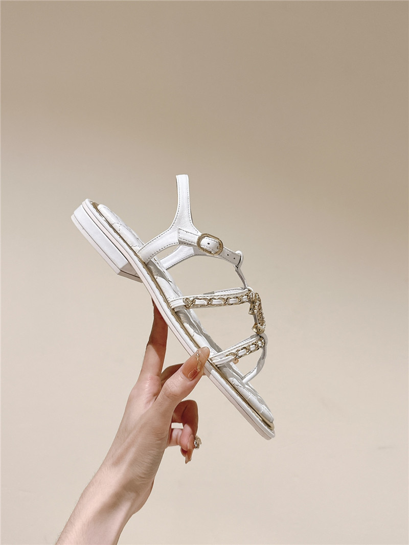 Ch**el white flip flops flat sandals