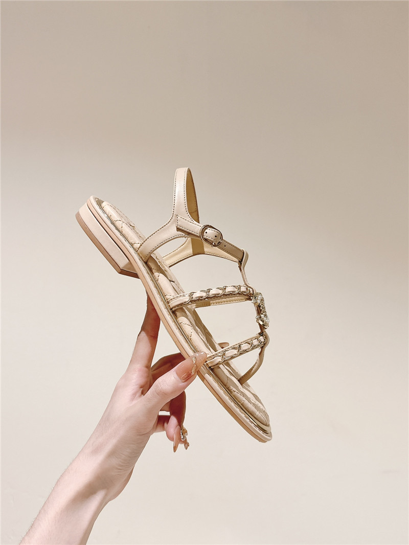 Ch**el beige flip flops flat sandals