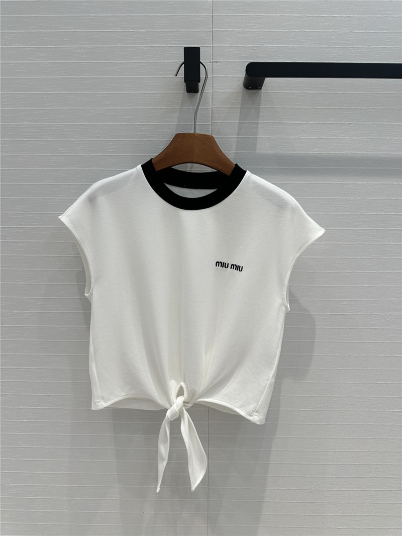 M1um1u strappy short top + big flared skirt replica clothing