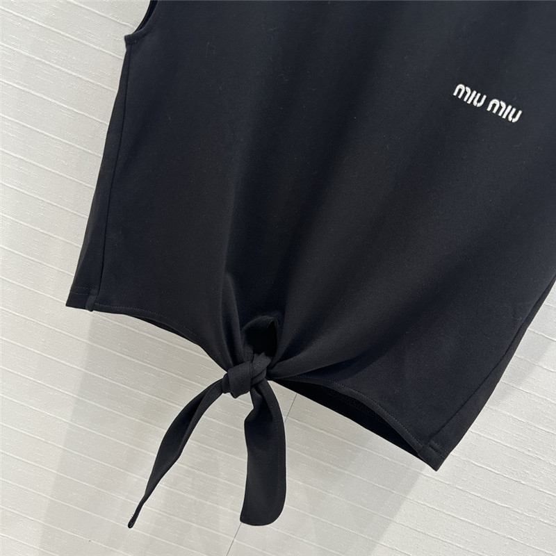 M1um1u strappy short top + big flared skirt replica clothing