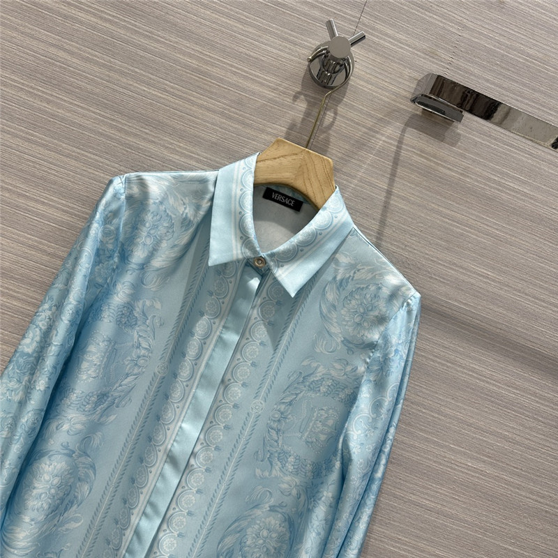 Versace positioning printed silk shirt replica clothing sites