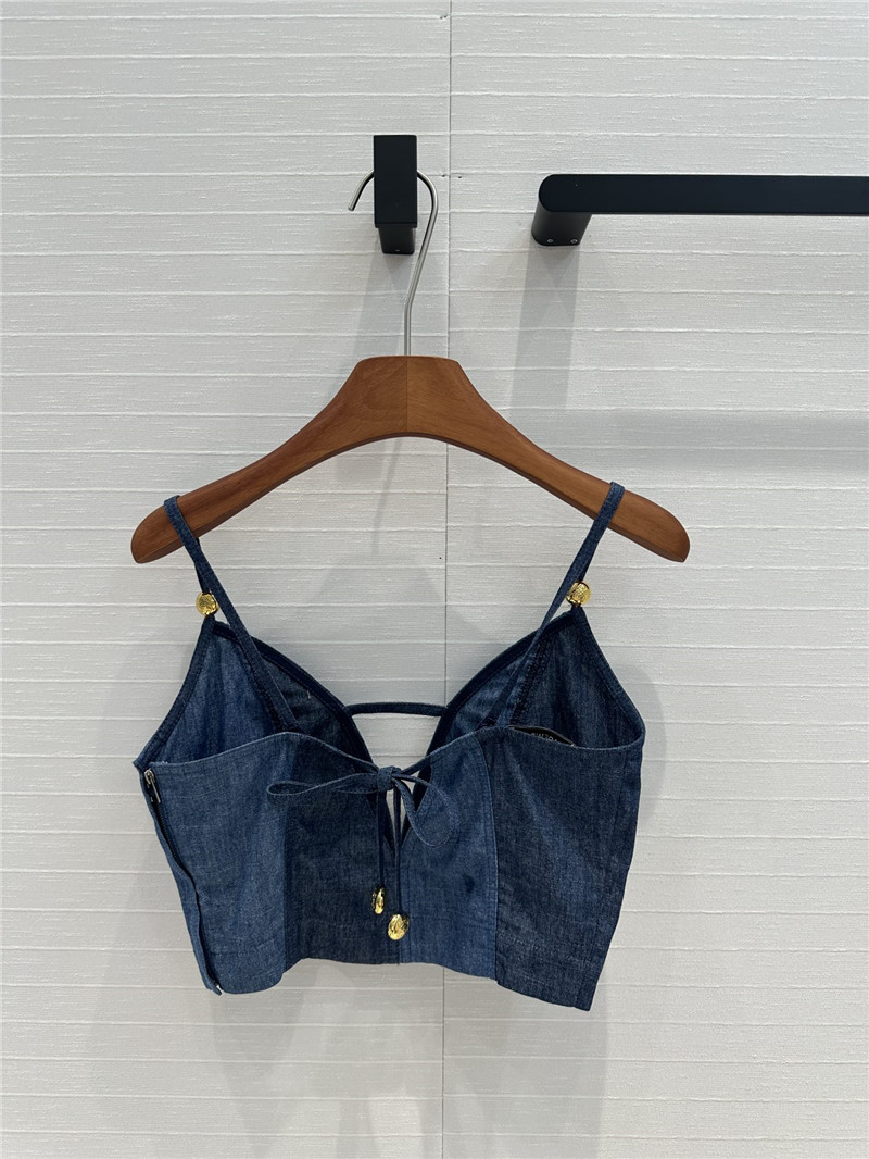 L0ew* tube top suspenders denim top replica d&g clothing