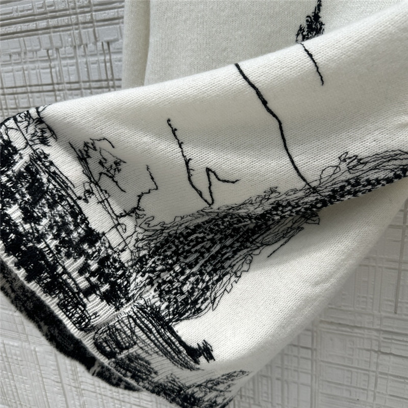 D10r paris motif knit sweater white