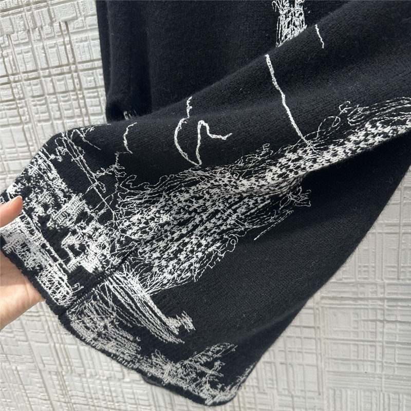 D10r paris motif knit sweater black