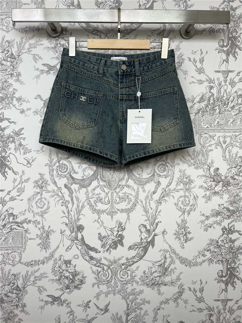Ch**el new denim shorts replica designer clothes