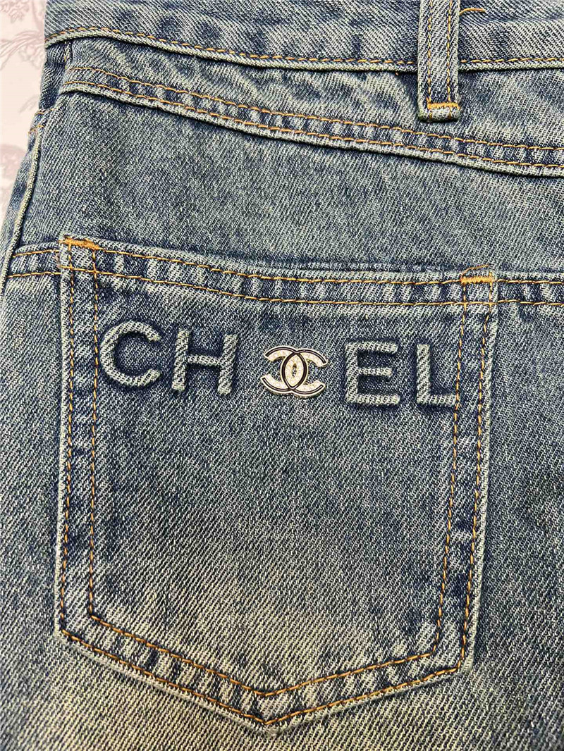 Ch**el new denim shorts replica designer clothes