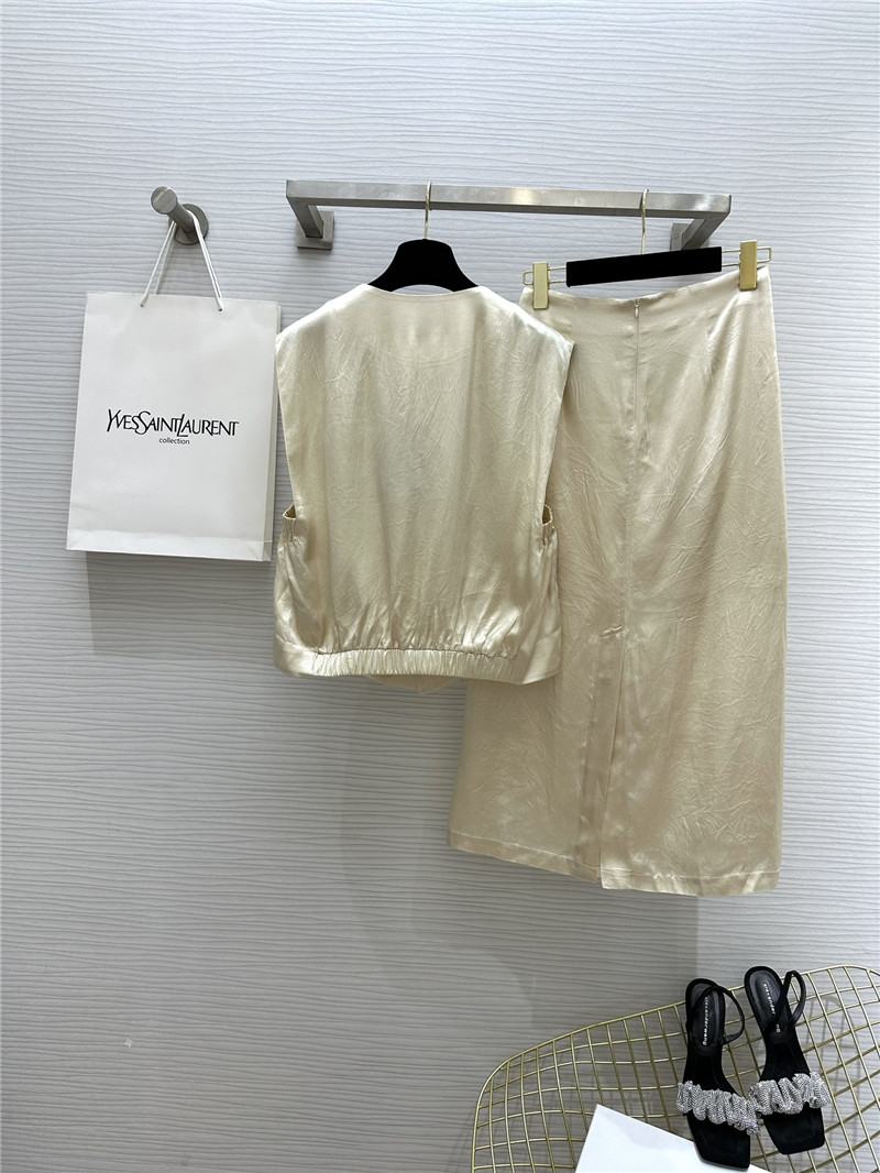 Y51 acetate satin vest dress suit replicas clothes