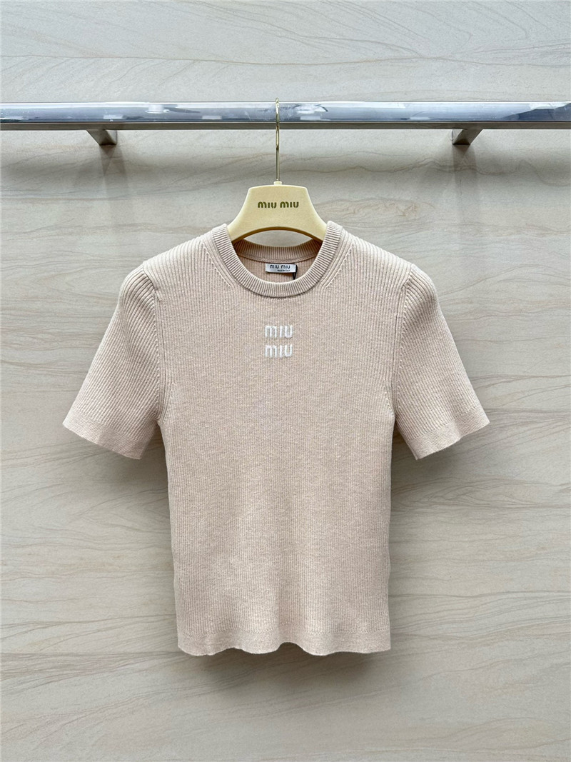 M1um1u slim fit short sleeve knit top replica d&g clothing