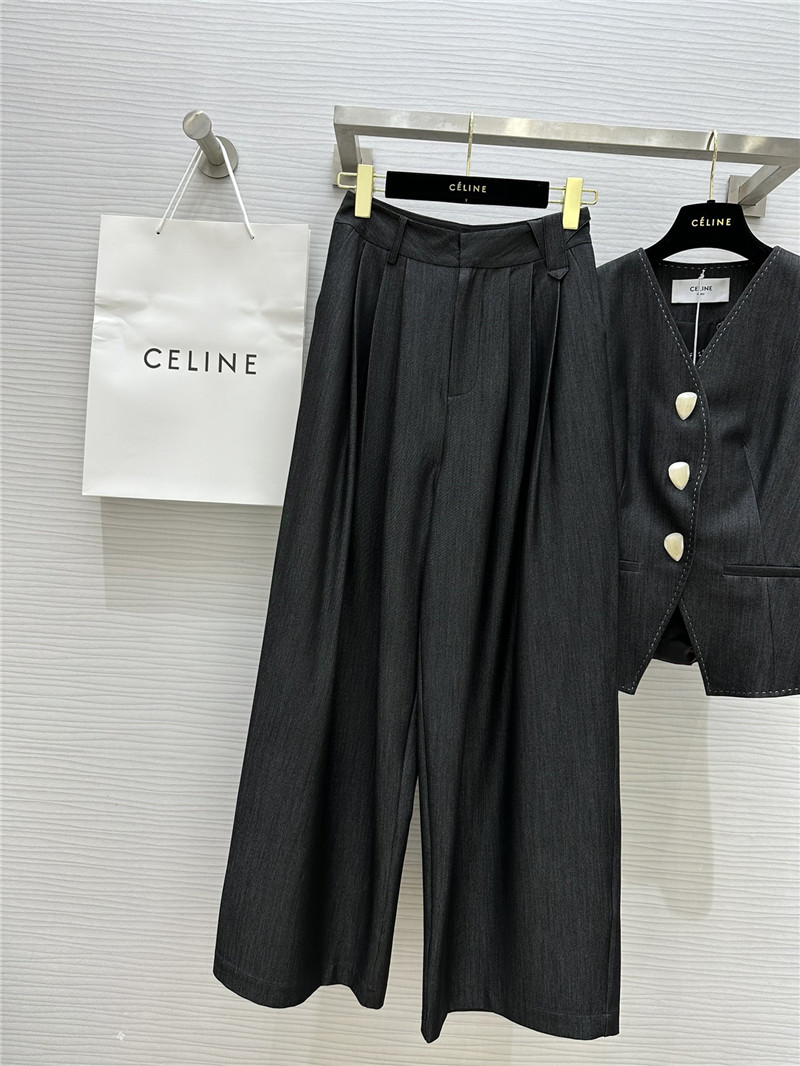 Ce1i*e tencel denim vest + wide-leg pants set replica d&g clothing