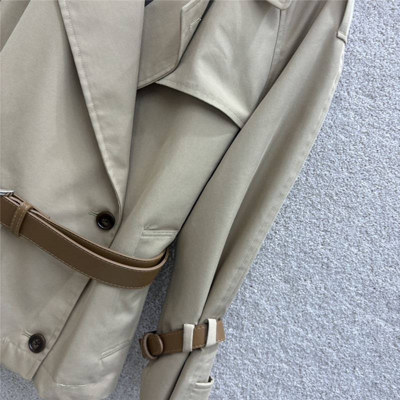 Pra*a khaki short trench coat cheap replica designer clothes
