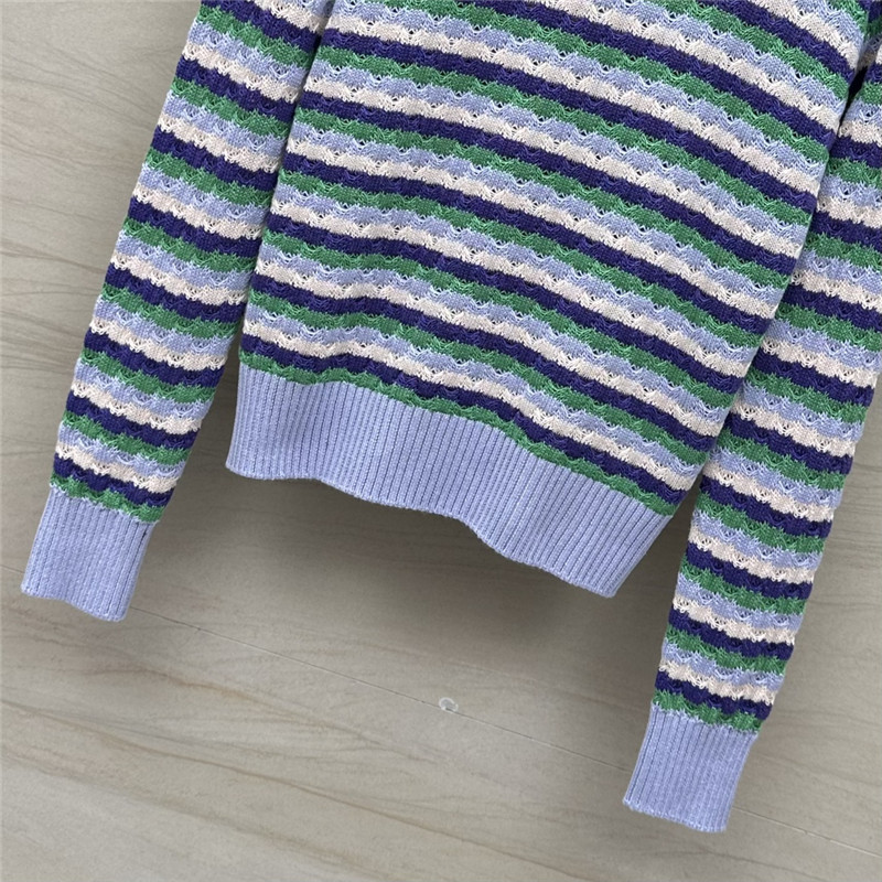 Ch**el striped knit sweater purple