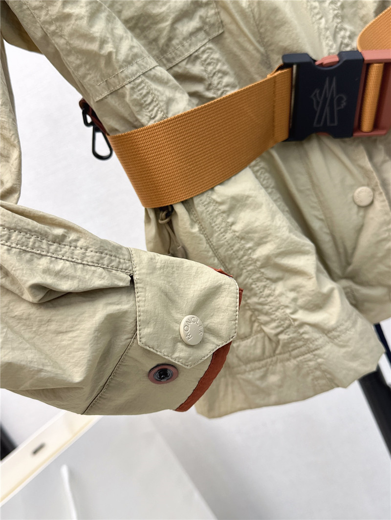 Moncler hemming decorative trench coat replica clothing sites