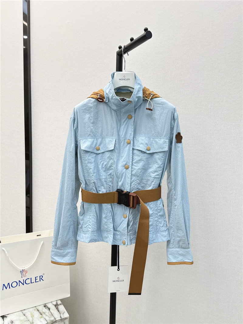 Moncler hemming decorative trench coat replica clothing sites