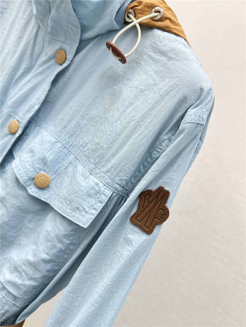 Moncler hemming decorative trench coat replica clothing sites