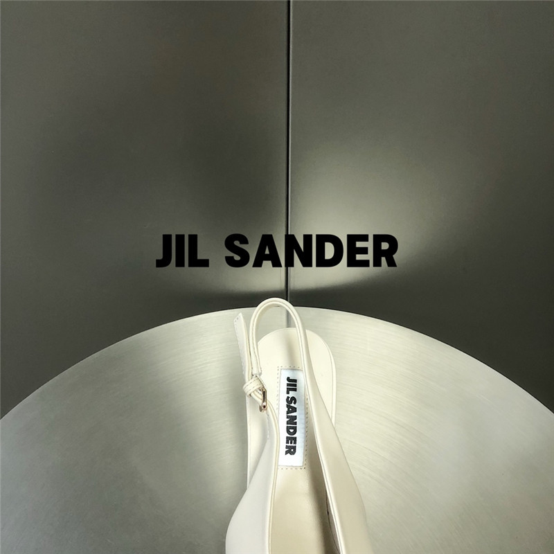 Jil Sander 50mm Leather Slingback Pumps in White
