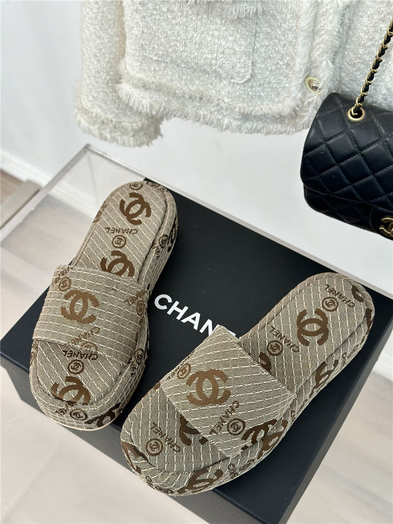 Ch**el logo platform off-white women¡¯s slippers