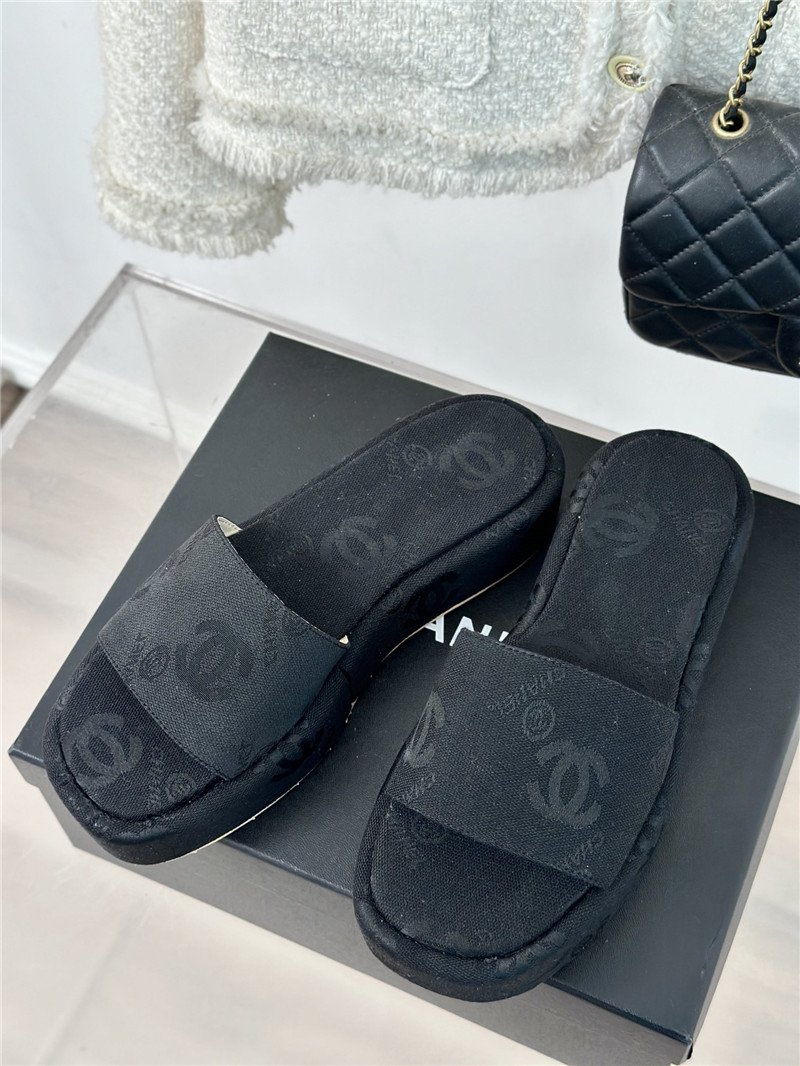 Ch**el platform black women¡¯s slippers
