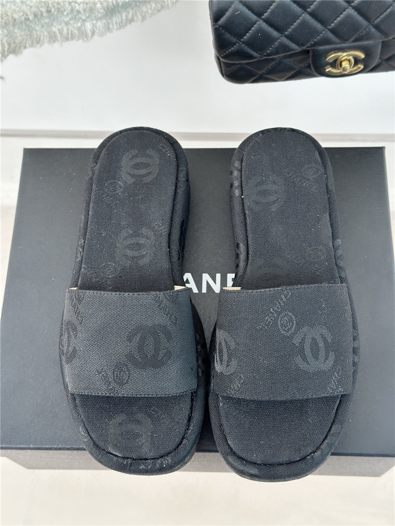Ch**el platform black women¡¯s slippers