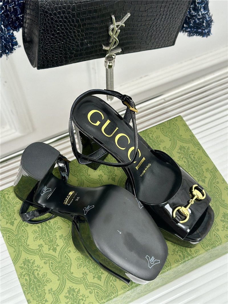 Gvc*1 women’s horsebit black platform sandals