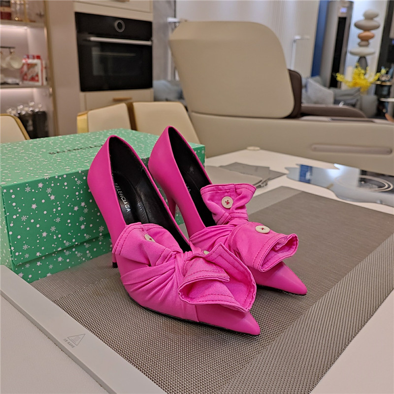 Ba1en*iaga knife chemise slingback pumps in rose red