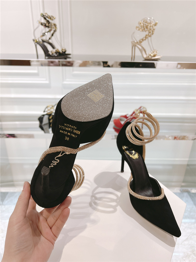 René Caovilla Cleo Wraparound Leather Pumps