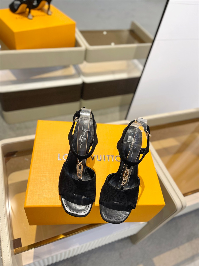 l0vis Vvtt0n black satin chain sparkle heels sandals