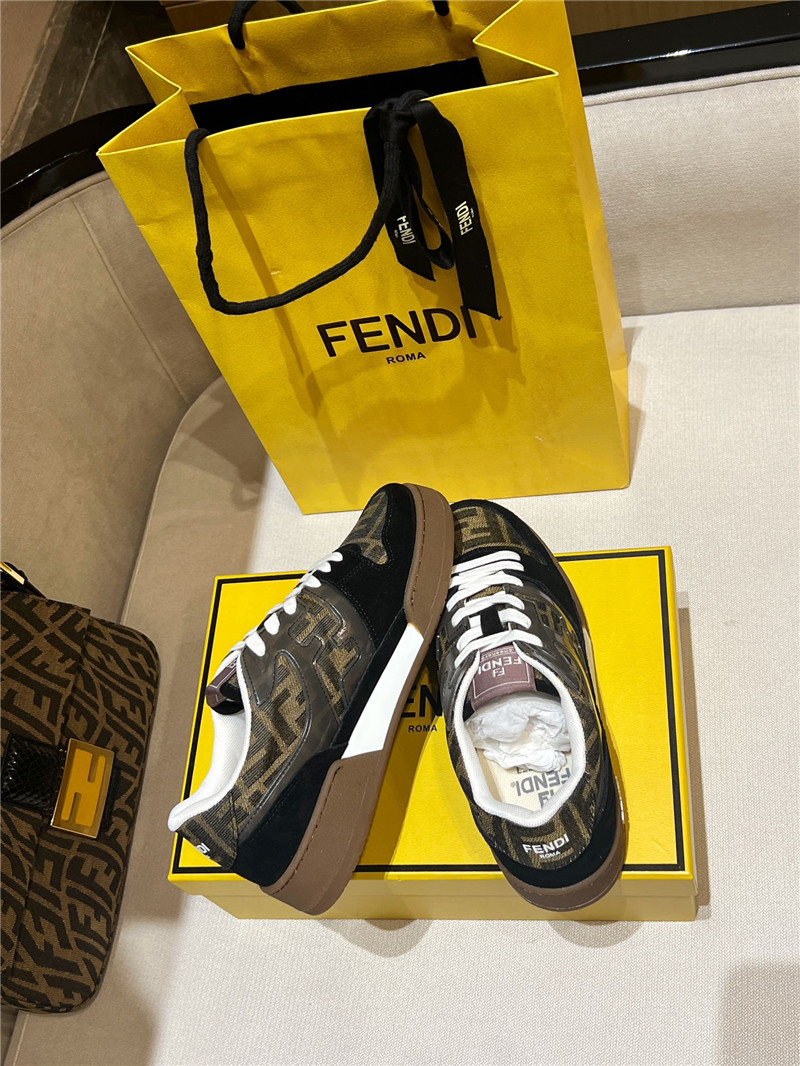F**di match denim low-top sneakers