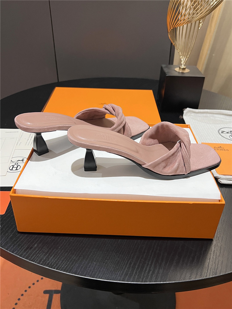 H**me5 pink suede giny 55 sandals