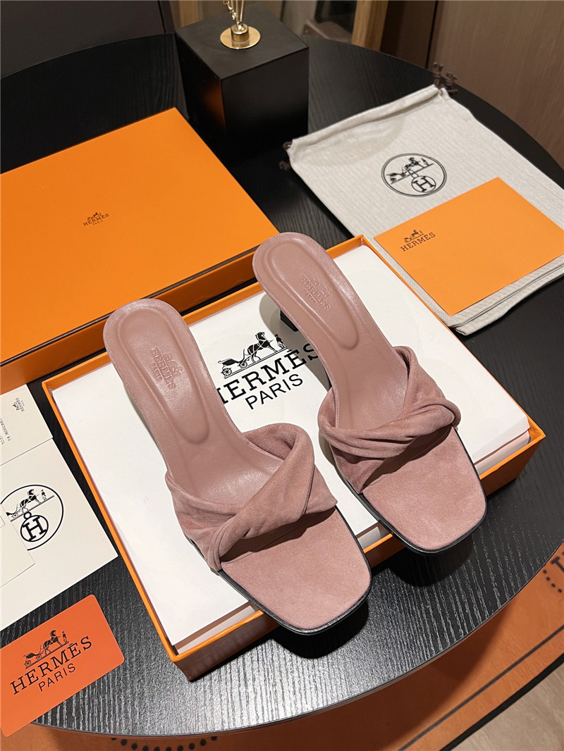H**me5 pink suede giny 55 sandals