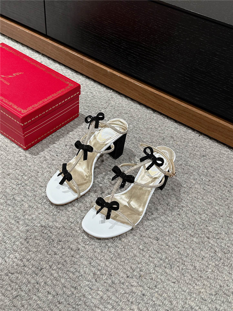 René Caovilla Caterina Black Sandals
